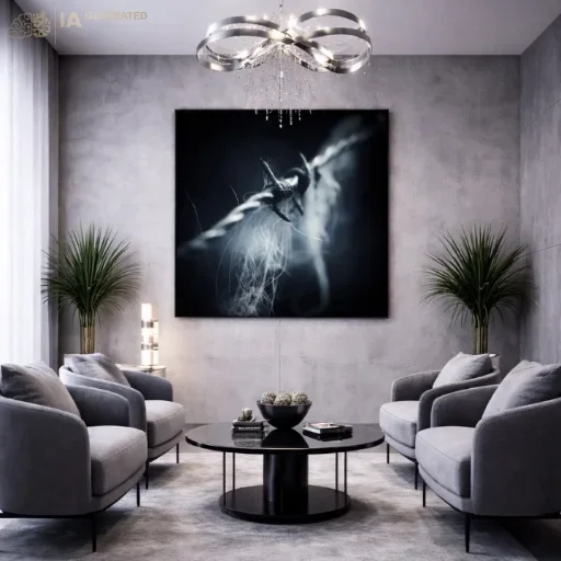 Twisted Embrace - Twisted Embrace canvas print displayed in a modern living space