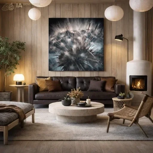 Efemere halo - Fotografisch kunstwerk Efemere halo opgehangen aan een muur in een hedendaags interieur