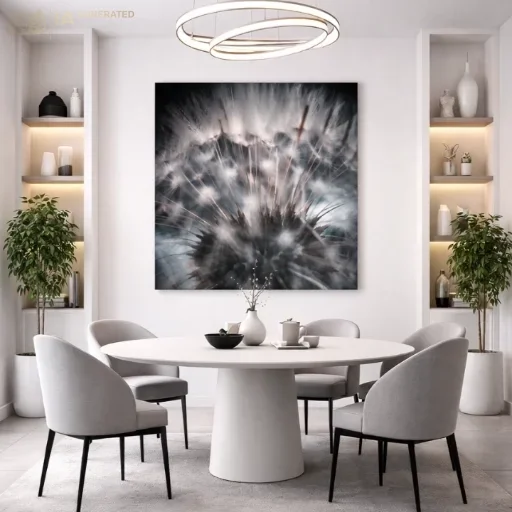 Auréole éphémère - Tirage sur toile Auréole éphémère mis en situation dans un intérieur lumineux et épuré