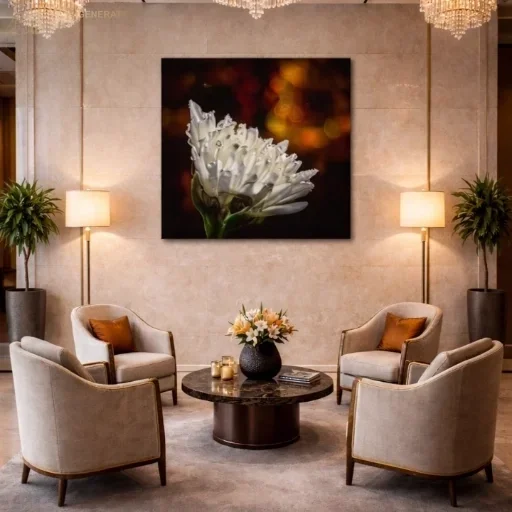 Floraison dorée, tirage sur toile en édition limitée par Sebastian D
